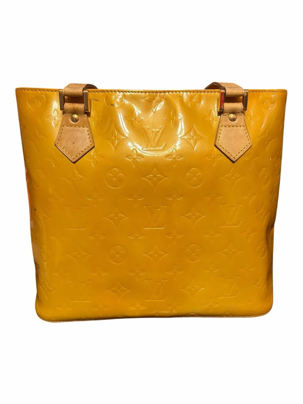 Louis Vuitton Monogram Vernis Houston Tote Bag - Yellow